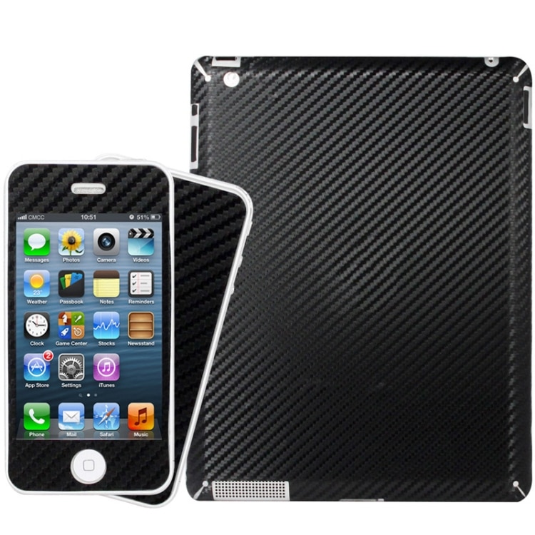 Folie 2in1 STICKER din fibra de carbon pentru protectie spate iPAD 2/3/4 (9.7