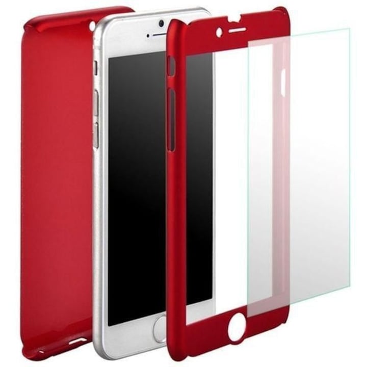 360 Omni Кейс + Стъклен протектор за iPhone 6, Червен