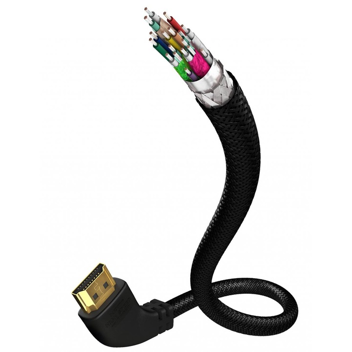 Cablu HDMI 4K, HDR, 3D, HDCP 2.2 Eagle Deluxe cu conector in 90 grade, 3.2m