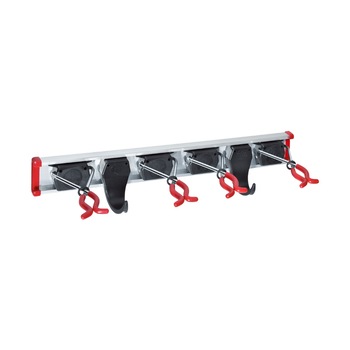 Suport depozitare BRUNS pentru scule si unelte, tip cuier 4 cleme, 2 carlige, sina 0.5 m Suport depozitare BRUNS pentru scule si unelte, tip cuier 4 cleme, 2 carlige, sina 0.5 m