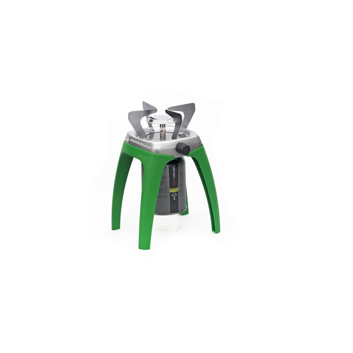 Mini aragaz portabil camping, 4 picioare, 1 ochi de ardere cu valva de 7/16", PROVIDUS