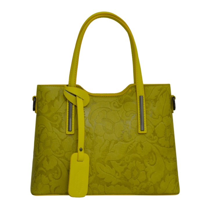 Női bőrtáska, Pepa, sárga virágok