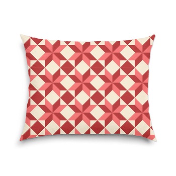 Perna decorativa Geometric motiv traditional rosu 40 x 60 cm Perna decorativa Geometric motiv traditional rosu 40 x 60 cm