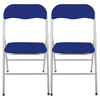 Set 2 scaune bucatarie, pliante, Kring Primo, Albastru