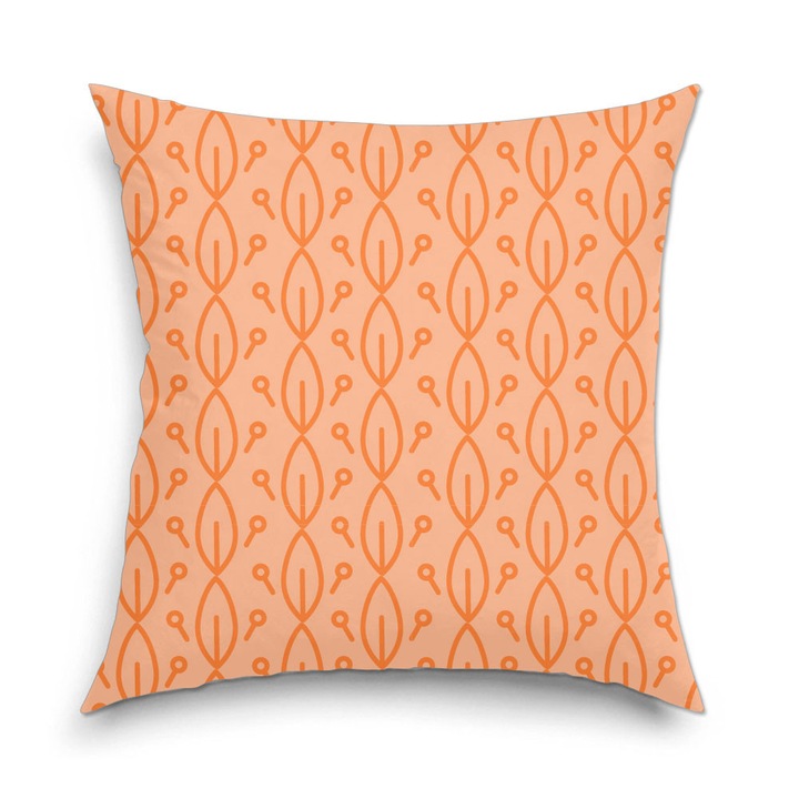 Perna decorativa Frunzulite stilizate portocaliu 40 x 40 cm