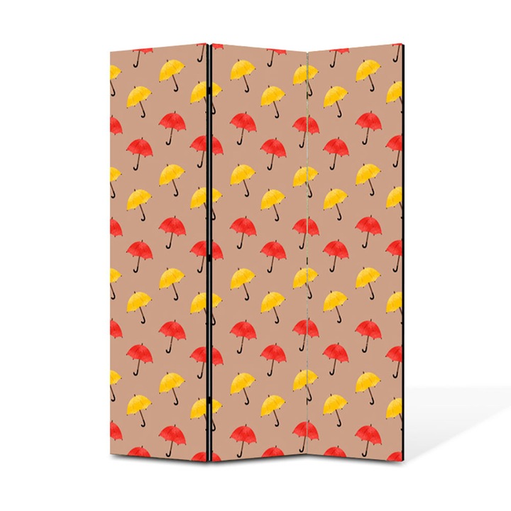 Paravan de Camera ArtDeco din 3 Panouri Umbrele colorate 105 x 150 cm