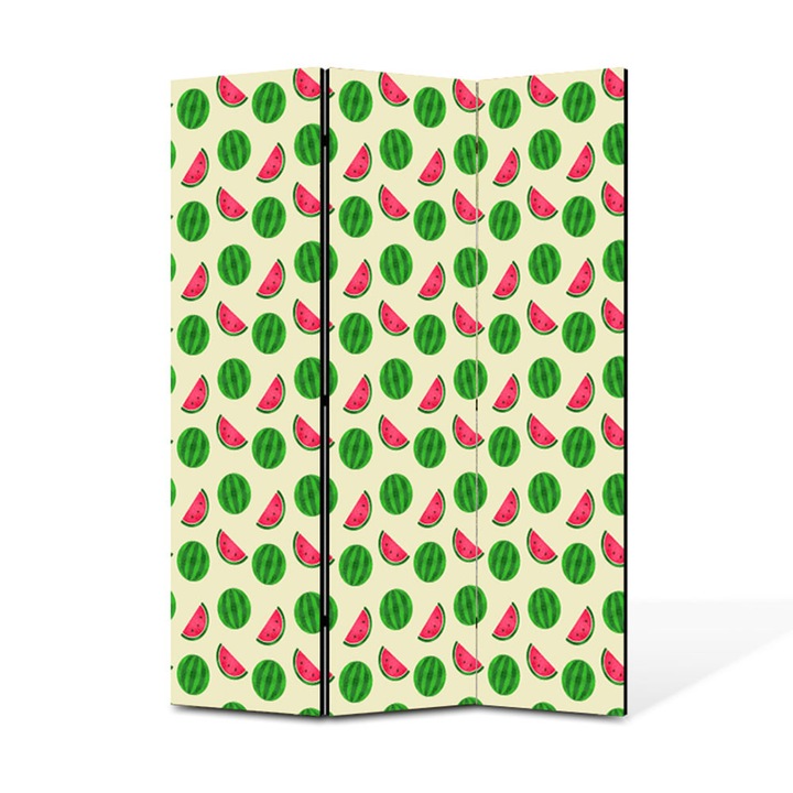 Paravan de Camera ArtDeco din 3 Panouri Pepene rosu 105 x 150 cm