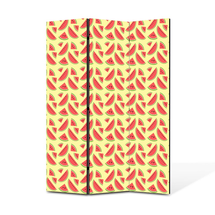 Paravan de Camera ArtDeco din 3 Panouri Bucati pepene rosu 105 x 150 cm