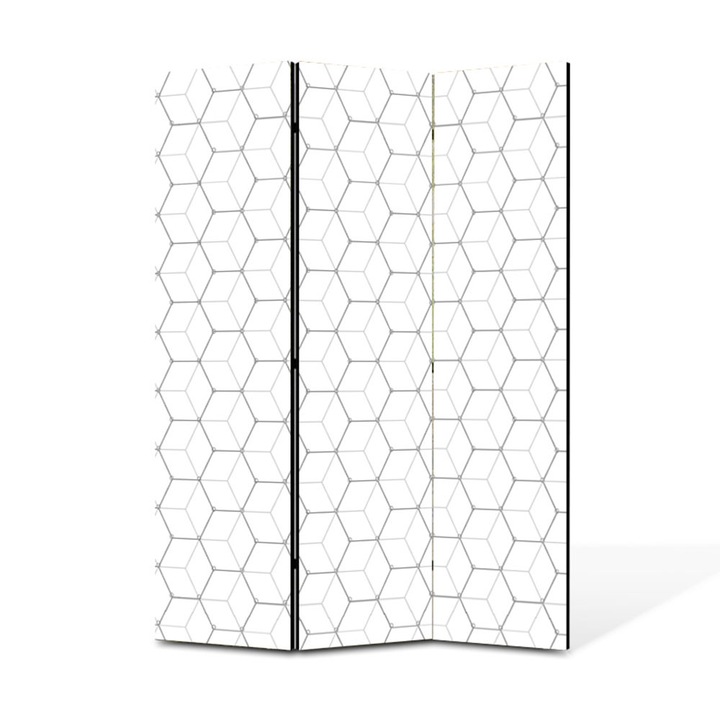 Paravan de Camera ArtDeco din 3 Panouri Geometric suprapus 105 x 150 cm