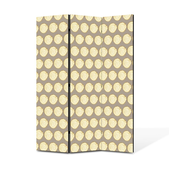 Paravan de Camera ArtDeco din 3 Panouri Sectiune copac maro 105 x 150 cm