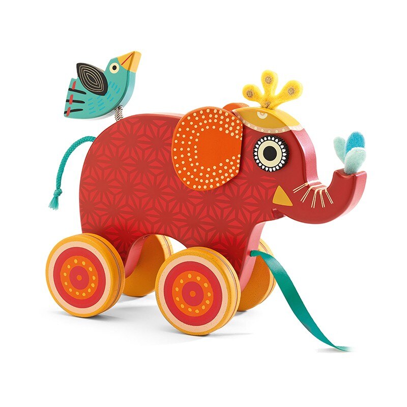 Jucarie de tras elefantul colorat