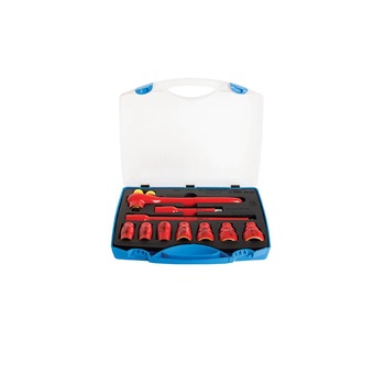 Set Unior capete chei tubulare izolate la 1000 V in cutie de plastic 13-27/10 pcs Set Unior capete chei tubulare izolate la 1000 V in cutie de plastic 13-27/10 pcs