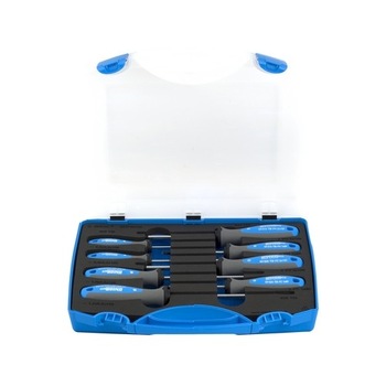 Set de surubelnite Unior, maner bimaterial, cutie de plastic, 8 piese Set de surubelnite Unior, maner bimaterial, cutie de plastic, 8 piese