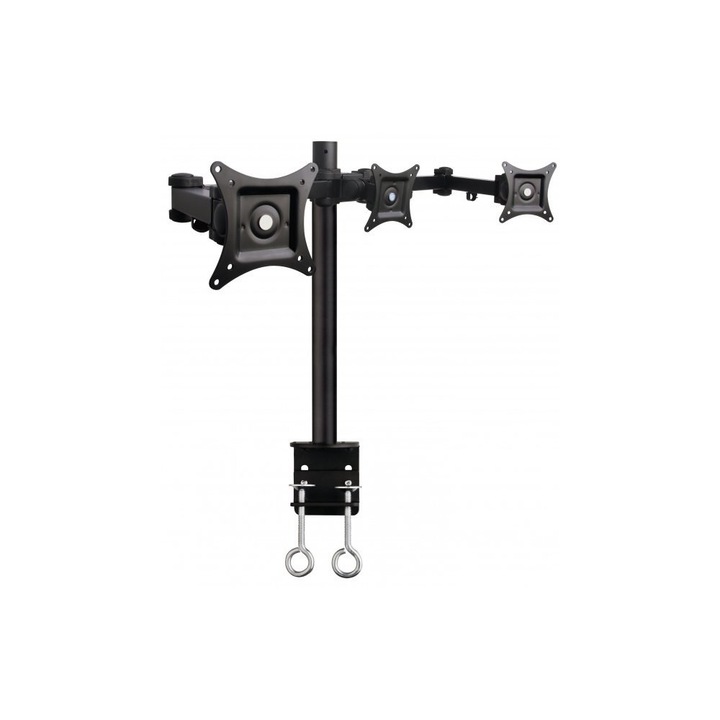 Стойка за бюро Techly, VESA, 13"-24", 30 кг, за 3 монитора