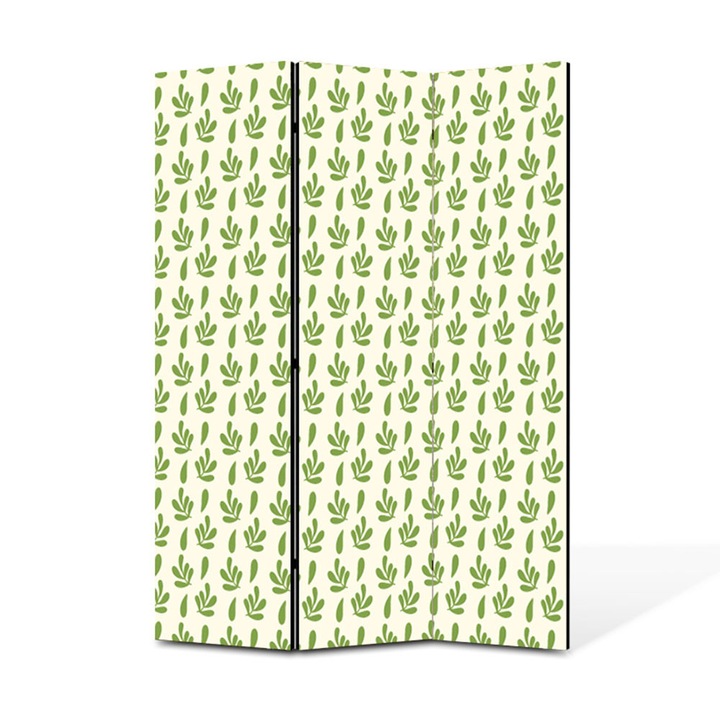 Paravan de Camera ArtDeco din 3 Panouri Model natural simetric portocaliu 105 x 150 cm