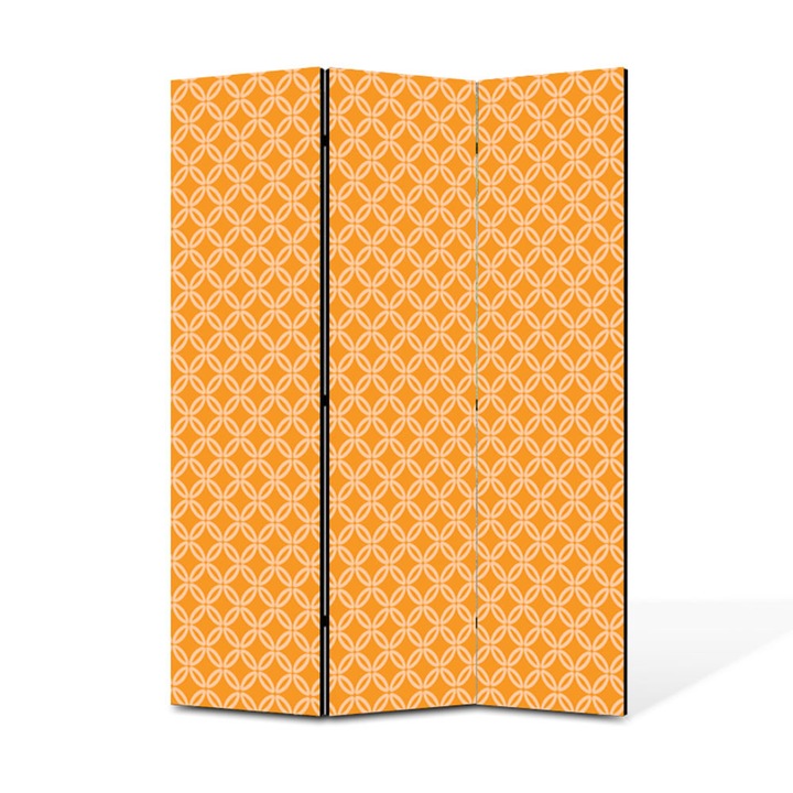 Paravan de Camera ArtDeco din 3 Panouri Linii triunghiuri gri 105 x 150 cm