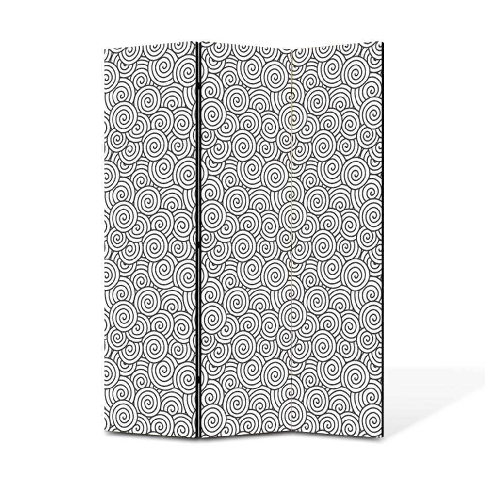 Paravan de Camera ArtDeco din 3 Panouri Spirale minimaliste 105 x 150 cm