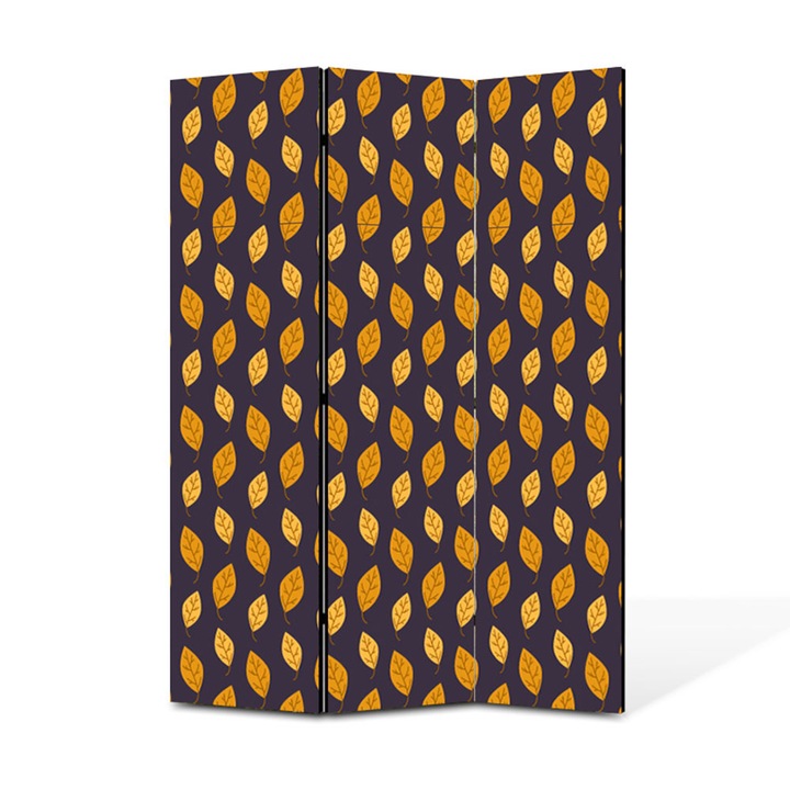 Paravan de Camera ArtDeco din 3 Panouri Petale albastre 105 x 150 cm