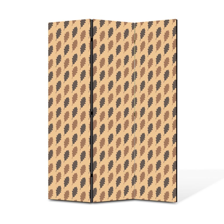Paravan de Camera ArtDeco din 3 Panouri Frunze galbene de castan 105 x 150 cm