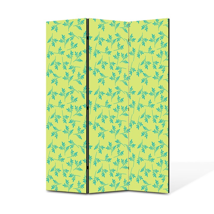 Paravan de Camera ArtDeco din 3 Panouri Culori alternative albastru verde 105 x 150 cm