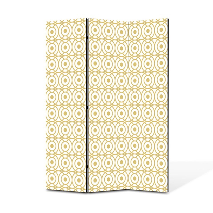 Paravan de Camera ArtDeco din 3 Panouri Cerculete mov 105 x 150 cm