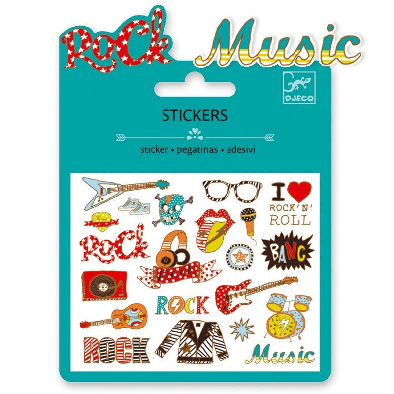 Set abtibilduri Djeco, pop & rock