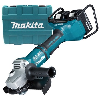 Polizor unghiular cu acumulatori Makita DGA900PT2, 230 mm diametrul discului, 6000 rot/min, 18 V + 2 acumulatori BL1850B, 18V/5.0 Ah + incarcator dublu DC18RD Polizor unghiular cu acumulatori Makita DGA900PT2, 230 mm diametrul discului, 6000 rot/min, 18 V + 2 acumulatori BL1850B, 18V/5.0 Ah + incarcator dublu DC18RD
