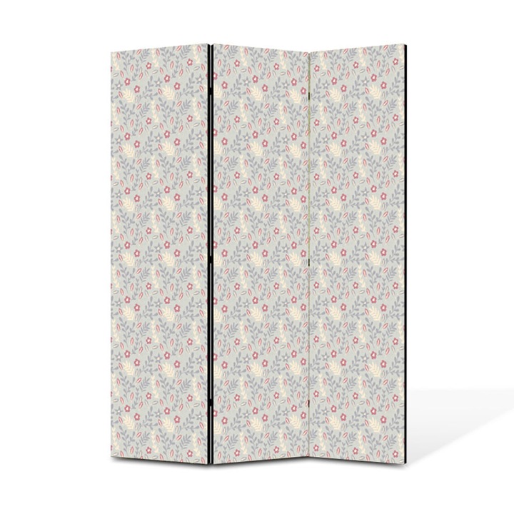 Paravan de Camera ArtDeco din 3 Panouri Model natural vintage portocaliu 105 x 150 cm