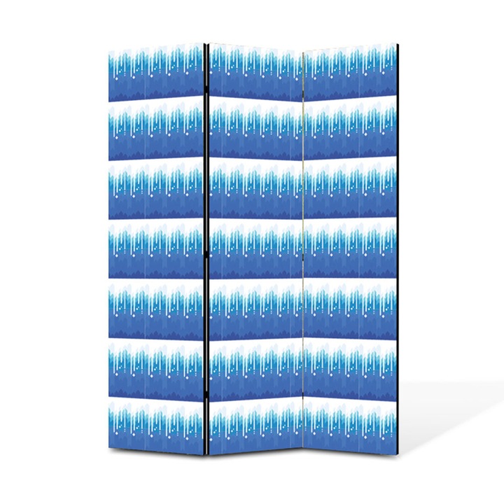 Paravan de Camera ArtDeco din 3 Panouri Vegetal flori albe 105 x 150 cm