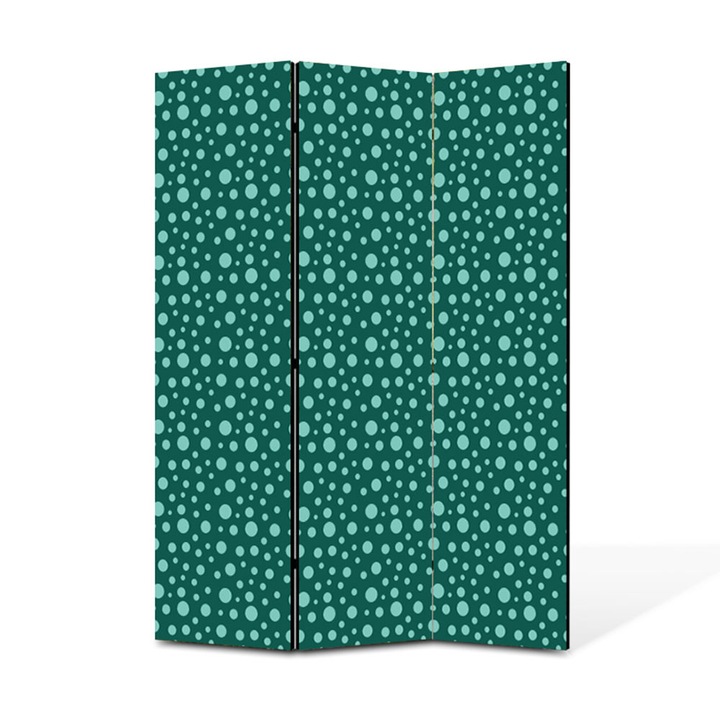Paravan de Camera ArtDeco din 3 Panouri Buline verde deschis 105 x 150 cm
