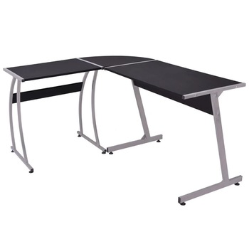 Birou coltar in forma L, vidaXL, PAL, Negru Birou coltar in forma L, vidaXL, PAL, Negru