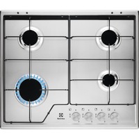 Plita incorporabila Electrolux KGS6424SX, Gaz, 4 arzatoare, Aprindere electrica, Dispozitiv de siguranta, 60 cm, Inox