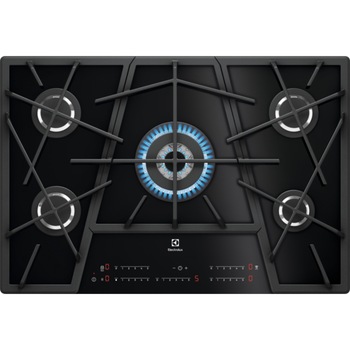 Plita incorporabila Electrolux KGV7539IK, Gaz, 5 zone de gatit, Arzator Wok, Aprindere electrica, Touch control, Dispozitiv de siguranta, Gratare fonta, 75 cm, Sticla neagra Plita incorporabila Electrolux KGV7539IK, Gaz, 5 zone de gatit, Arzator Wok, Aprindere electrica, Touch control, Dispozitiv de siguranta, Gratare fonta, 75 cm, Sticla neagra