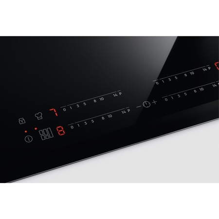 Plita incorporabila Electrolux EIV654, Inductie, 4 zone de gatit, Hob2Hood, FlexiBridge, PowerBoost, Control touch, 60 cm, Sticla neagra