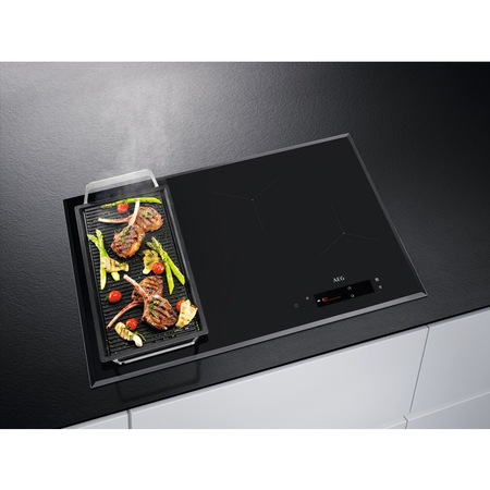 Plita incorporabila AEG IAE84850FB, Inductie, 4 zone de gatit, Touch control, 78 cm, Negru