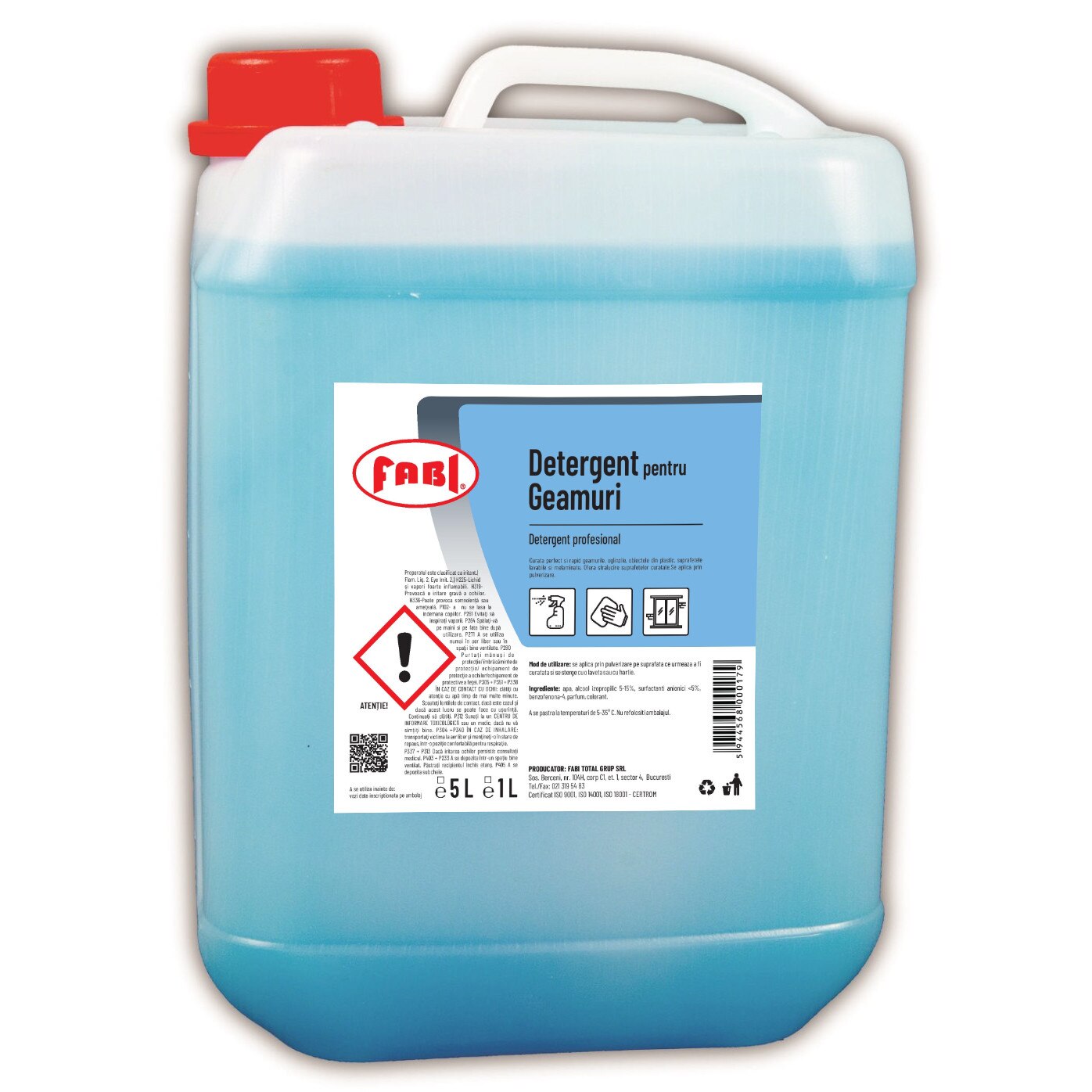 Solutie pentru curatat geamuri - Fabi 5l
