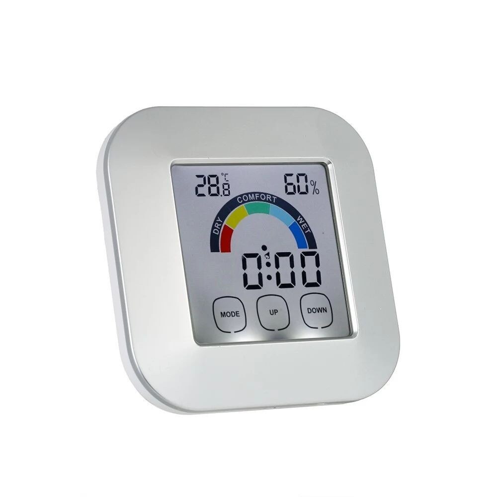 Ceas digital iluminat LED cu higrometru, ProCart, termometru, touchsreen, LCD 2.7 inch