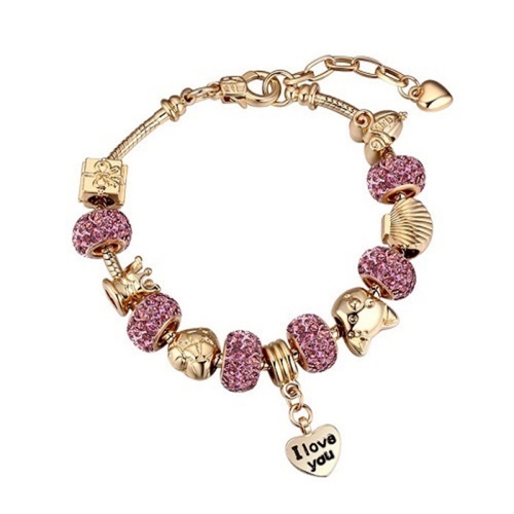 Bratara Charm Pink Kelan Love
