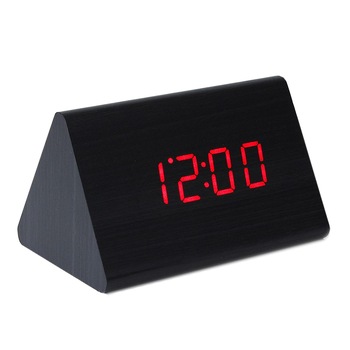 Ceas LED digital, ProCart, senzor sunet, data, temperatura, 3 grupe alarma, lemn,negru Ceas LED digital, ProCart, senzor sunet, data, temperatura, 3 grupe alarma, lemn,negru