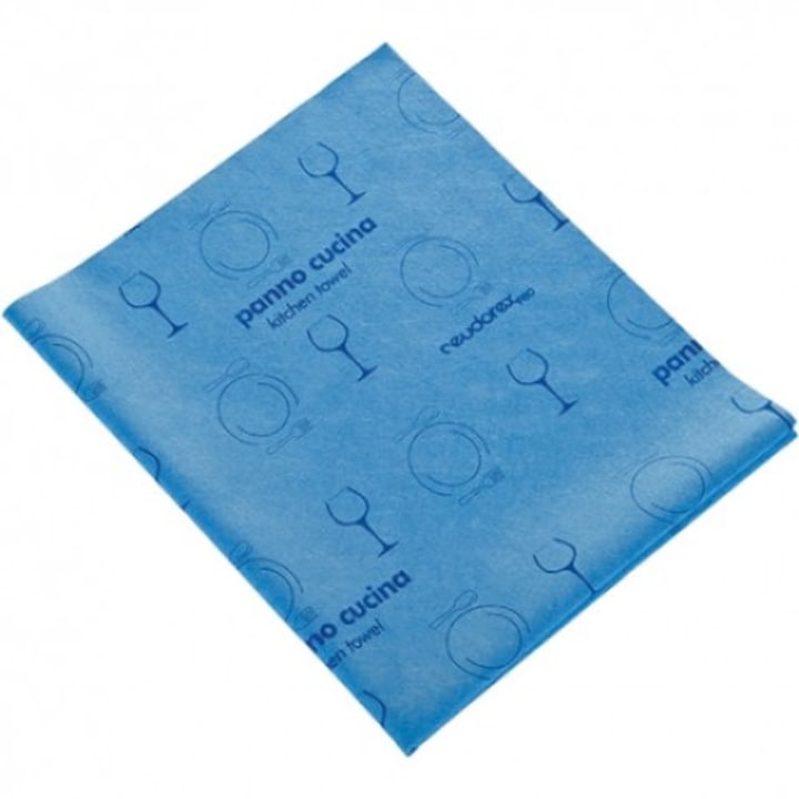 Laveta din microfibra pentru uscarea si lustruirea vaselor, Eudorex, Albastru, 50x60 cm