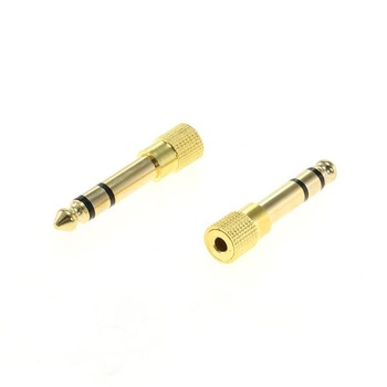 Set adaptor JACK 3.5mm la 6,35mm Stereo aurit - 2 bucati Set adaptor JACK 3.5mm la 6,35mm Stereo aurit - 2 bucati
