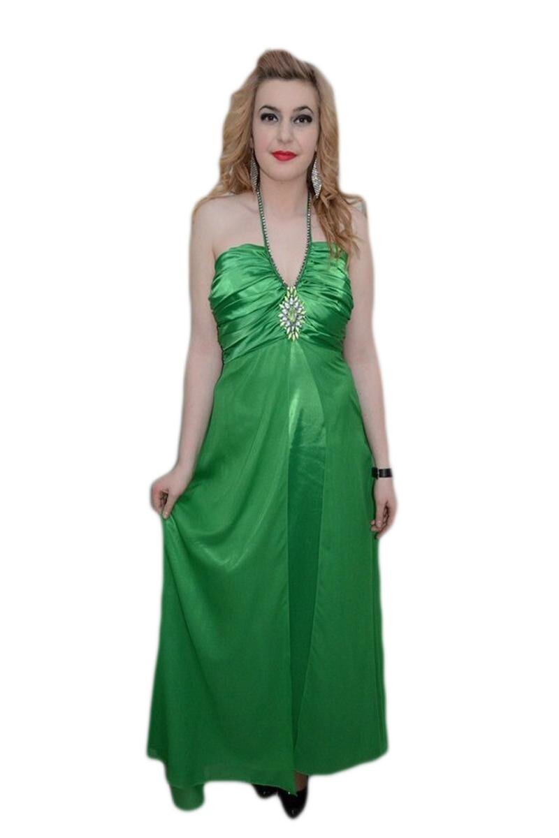 Rochie chic, detaliu argintiu deosebit, D&J Exclusive, Verde