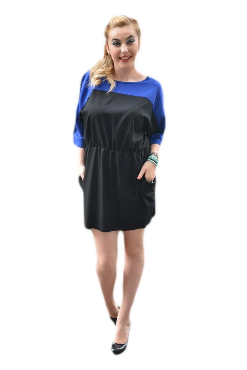 Rochie casual, decoltata rotund,D&J Exclusive, Negru