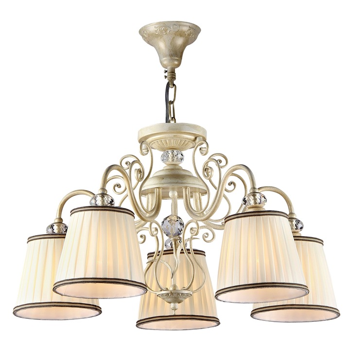 Полилей Maytoni Classic Vintage, Бяло златист, 5 X 40W E14