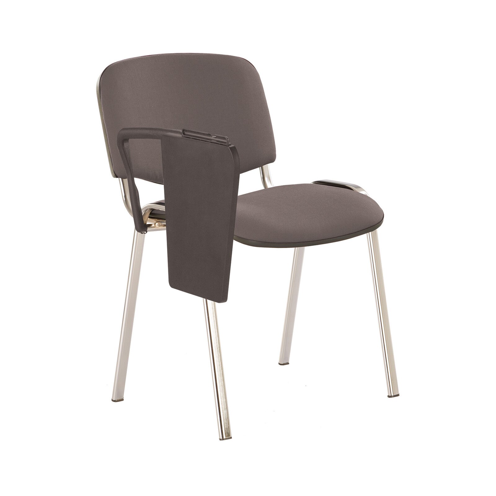 Scaun vizitator ISO CHROME cu masuta, Gri inchis stofa cagliari