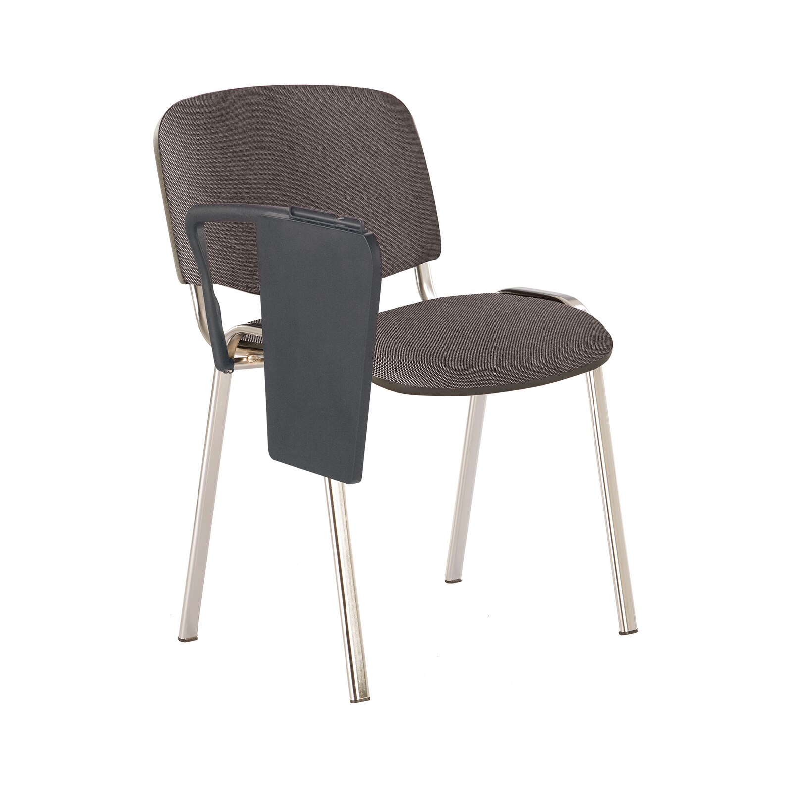 Scaun vizitator ISO CHROME cu masuta, Negru-gri stofa cagliari