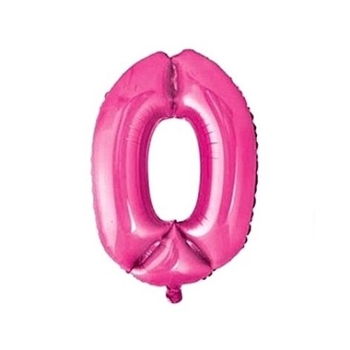 Balon folie cifra 0 pink, 75 cm
