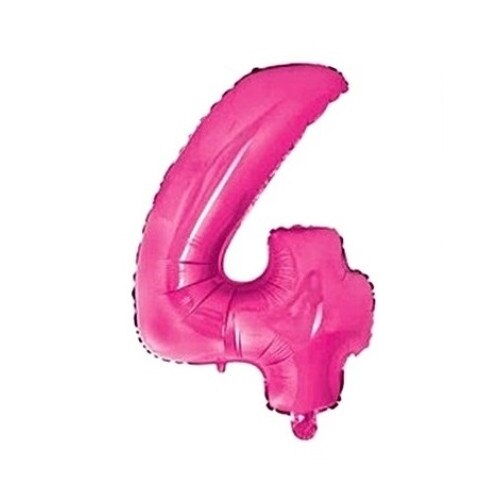 Balon folie cifra 4 pink, 75 cm