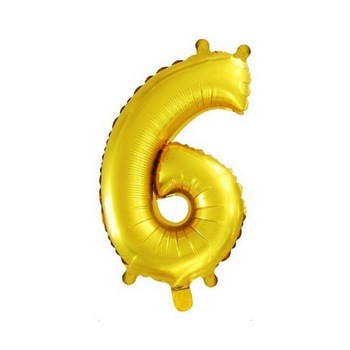 Balon folie cifra 6 auriu, 41 cm Balon folie cifra 6 auriu, 41 cm