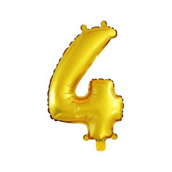 Balon folie cifra 4 auriu, 75 cm Balon folie cifra 4 auriu, 75 cm